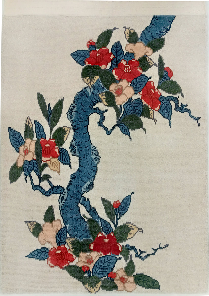 真作/蘭亭/惜春/椿画/曙茶掛/横物/桐共箱付/布袋屋掛軸HI-520 真作/蘭亭/惜春/椿画/曙茶掛/横物/桐共箱付/布袋屋